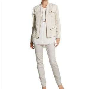 Chico’s Linen and Lace Mix Utility Jacket